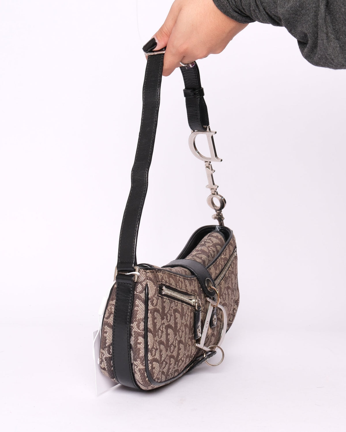 Christian Dior Blue Trotter Monogram Charms Shoulder Bag