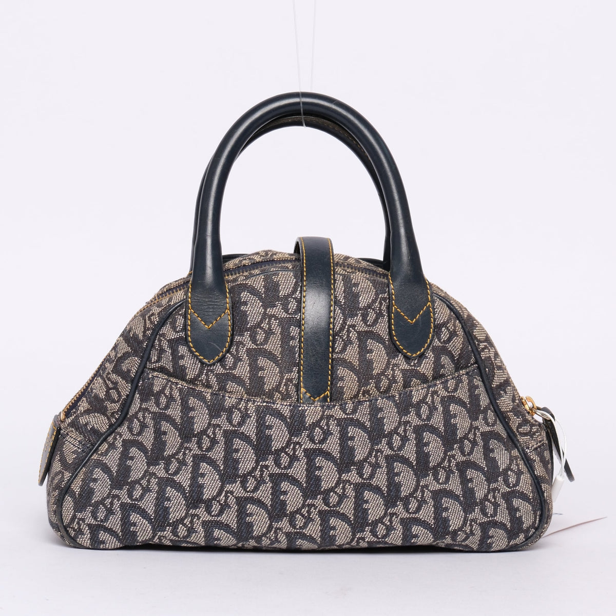 Christian Dior Navy Canvas Trotter Monogram Mini Double Saddle Bowler