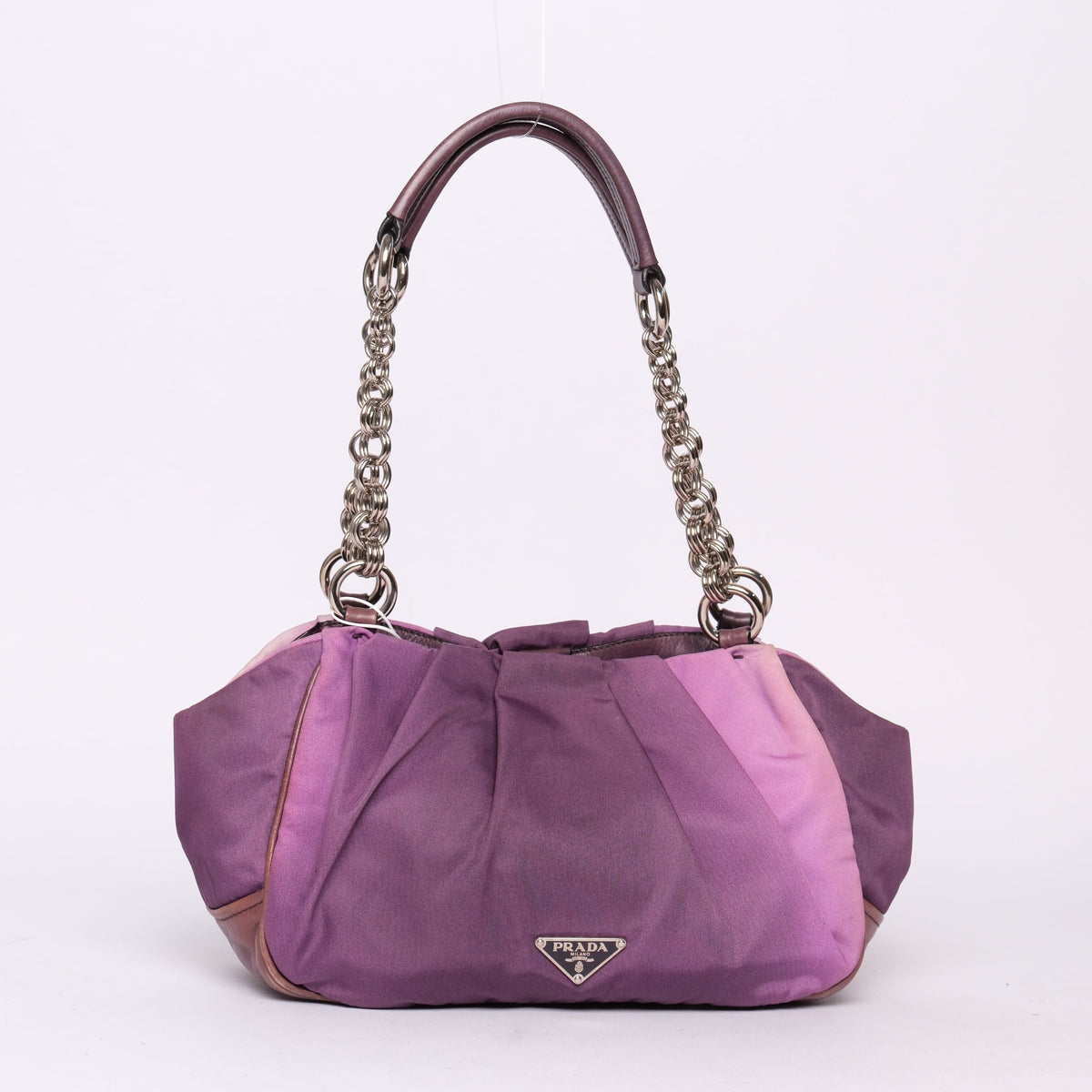 Prada Purple Ombre Nylon & Leather Shoulder Bag