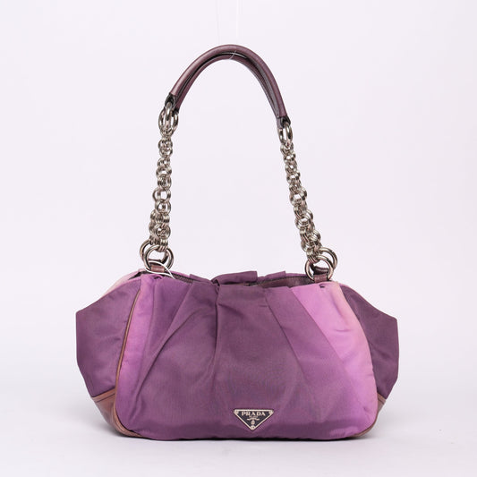 Prada Purple Ombre Nylon & Leather Shoulder Bag