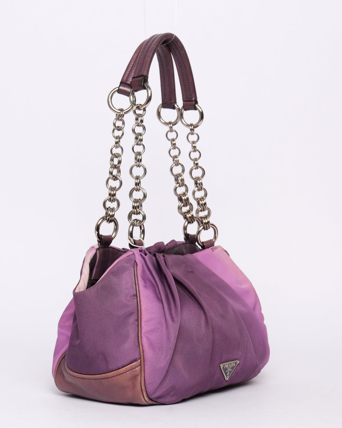 Prada Purple Ombre Nylon & Leather Shoulder Bag