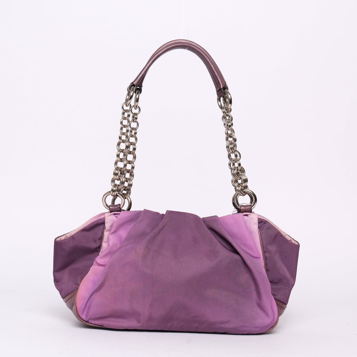 Prada Purple Ombre Nylon & Leather Shoulder Bag