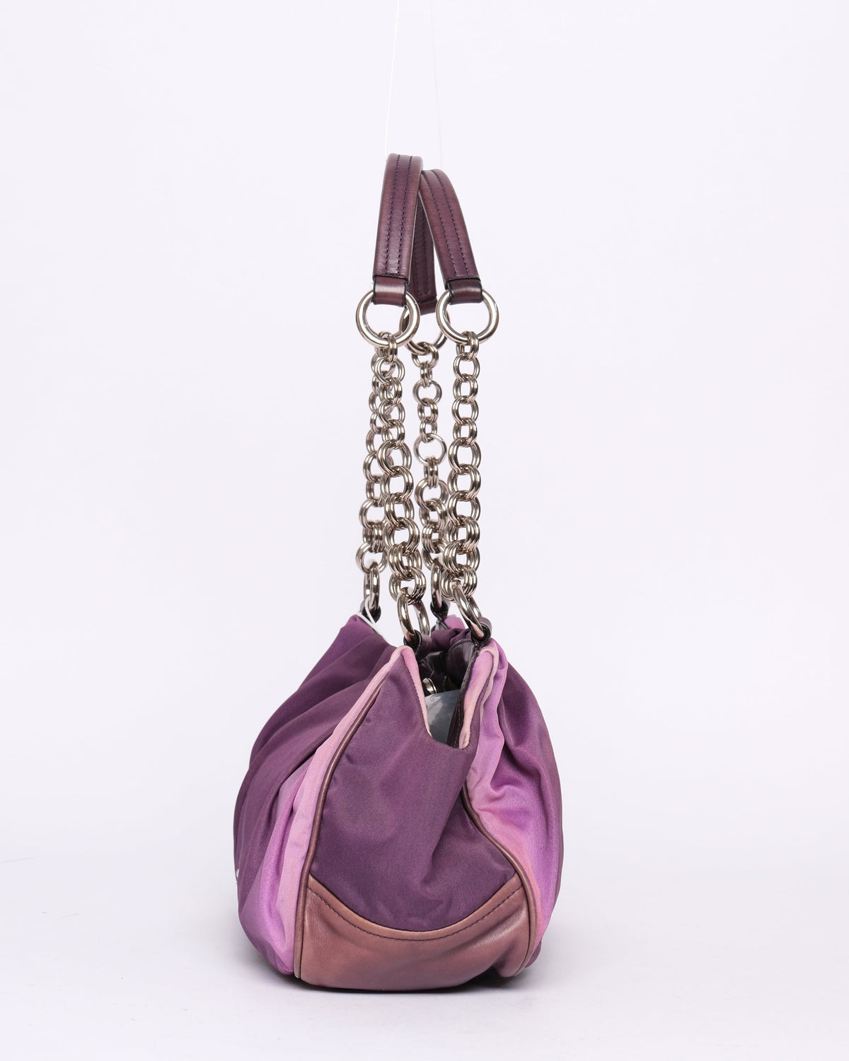 Prada Purple Ombre Nylon & Leather Shoulder Bag