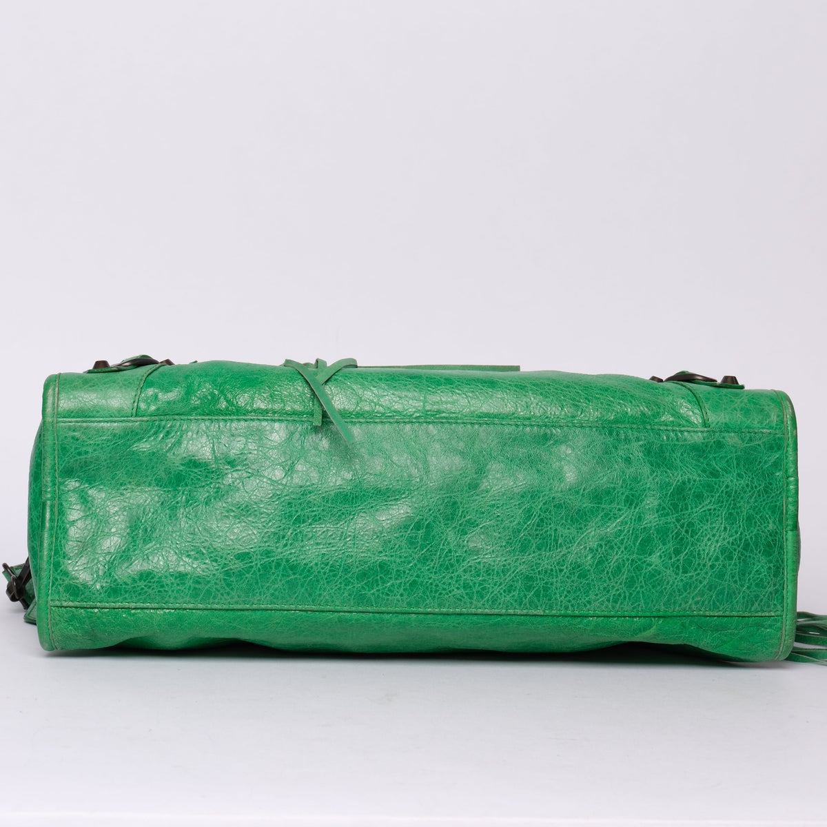Balenciaga Green Leather City Bag Brass HW
