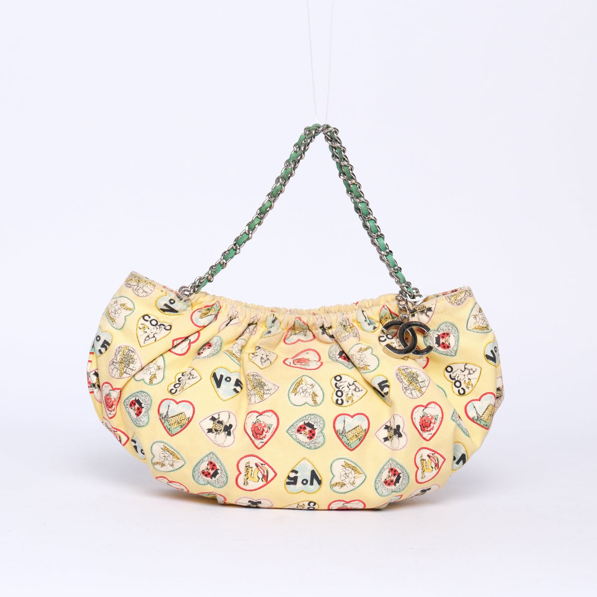 Chanel Yellow Valentines Collection Boat Canvas Pochette