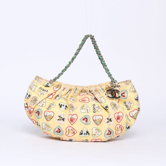 Chanel Yellow Valentines Collection Boat Canvas Pochette