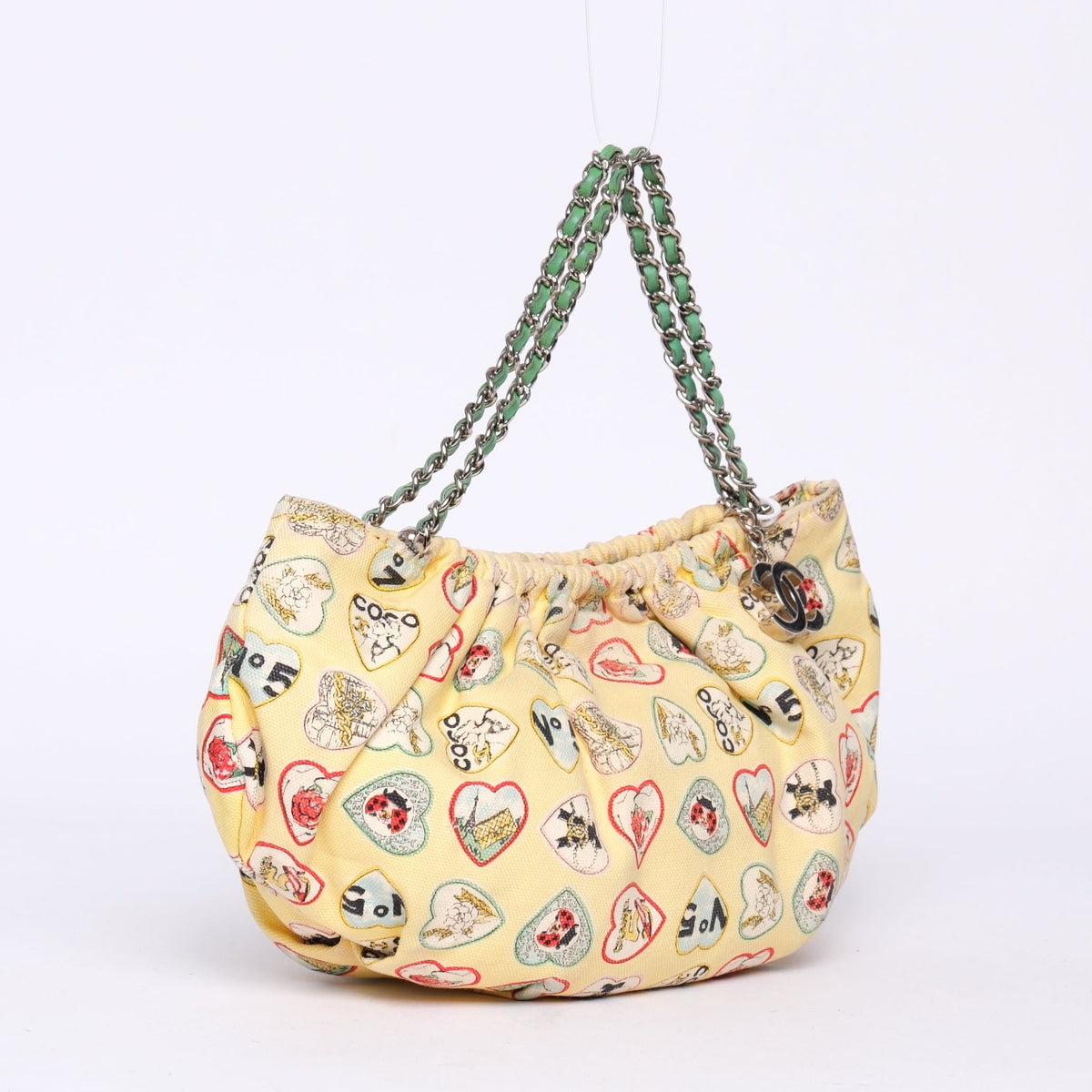 Chanel Yellow Valentines Collection Boat Canvas Pochette