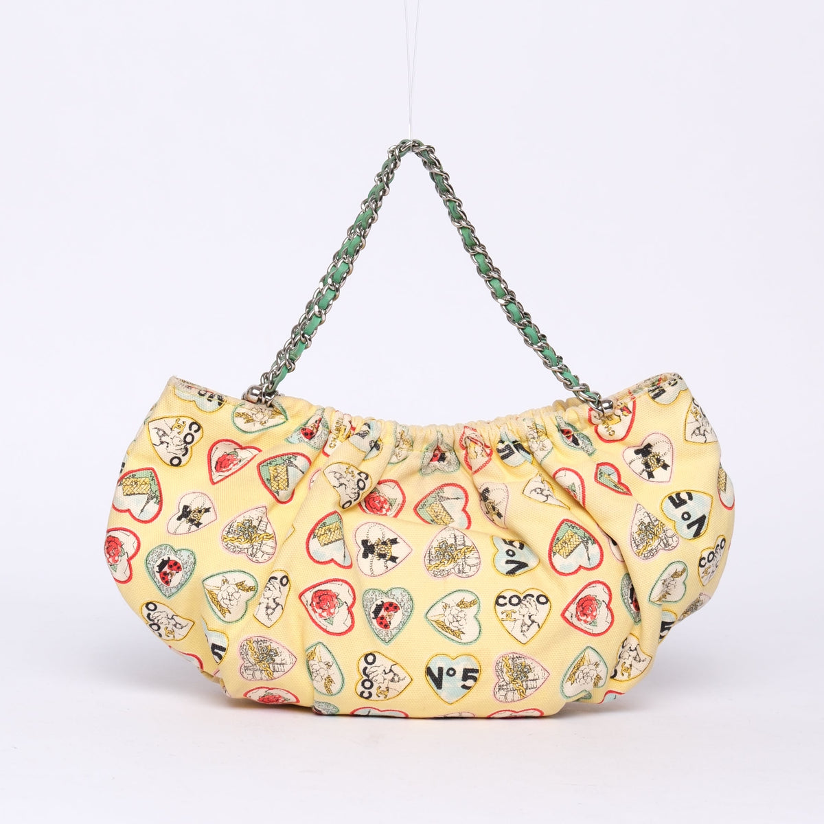 Chanel Yellow Valentines Collection Boat Canvas Pochette