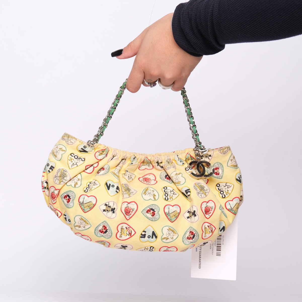Chanel Yellow Valentines Collection Boat Canvas Pochette