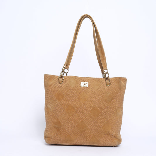 Chanel Brown Suede Wild Stitch Tote Bag GHW