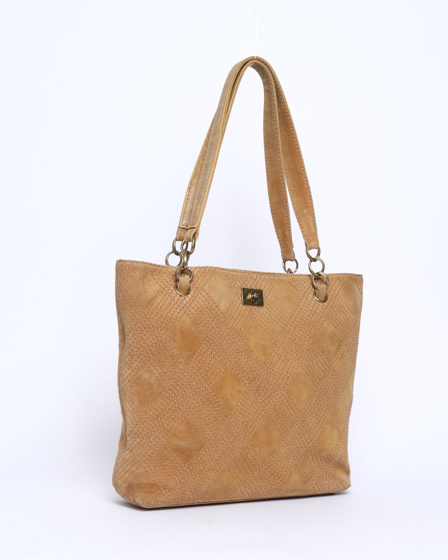 Chanel Brown Suede Wild Stitch Tote Bag GHW