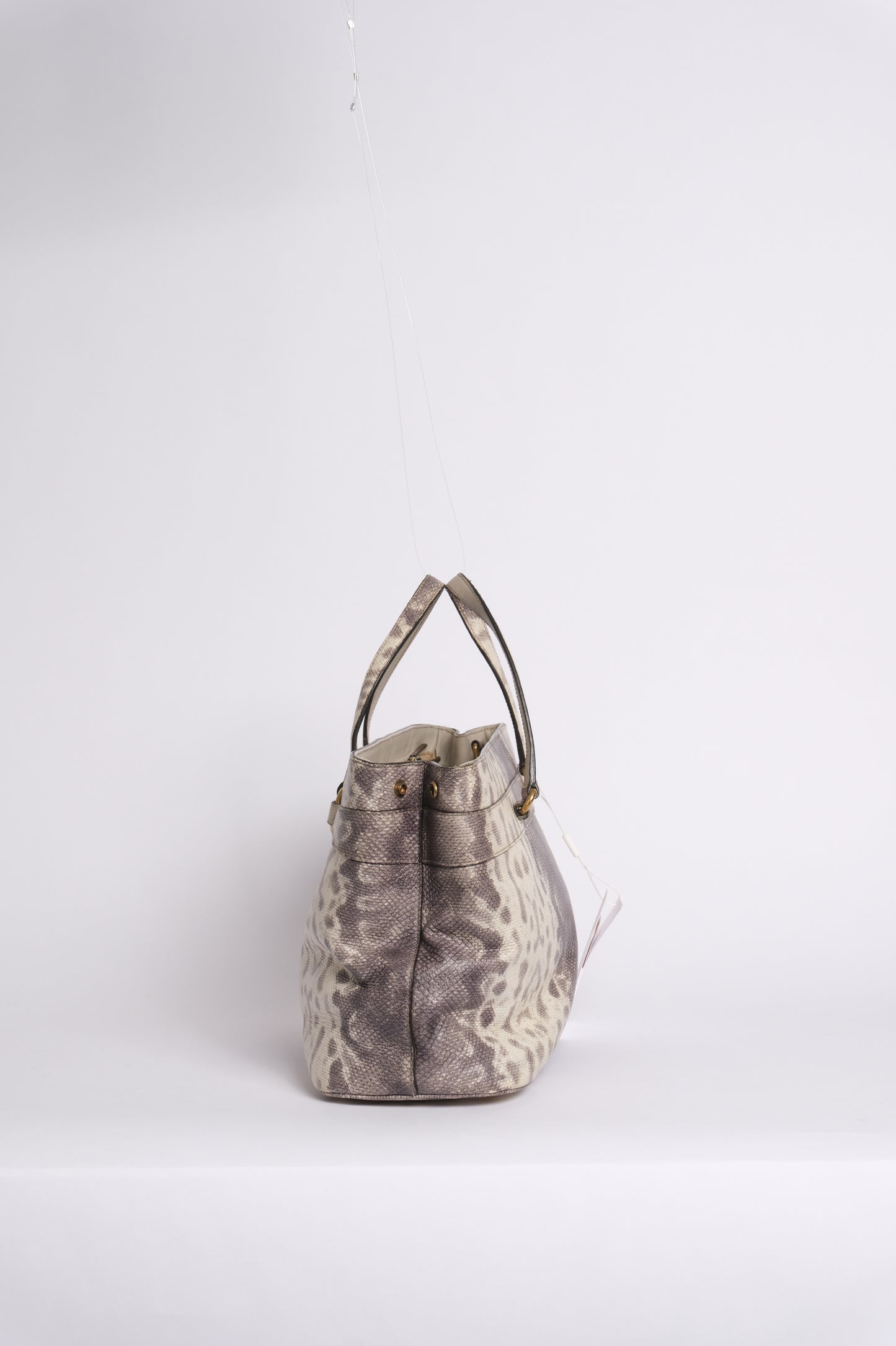 Gucci Gray Multicolored Python Horsebit Shoulder Bag
