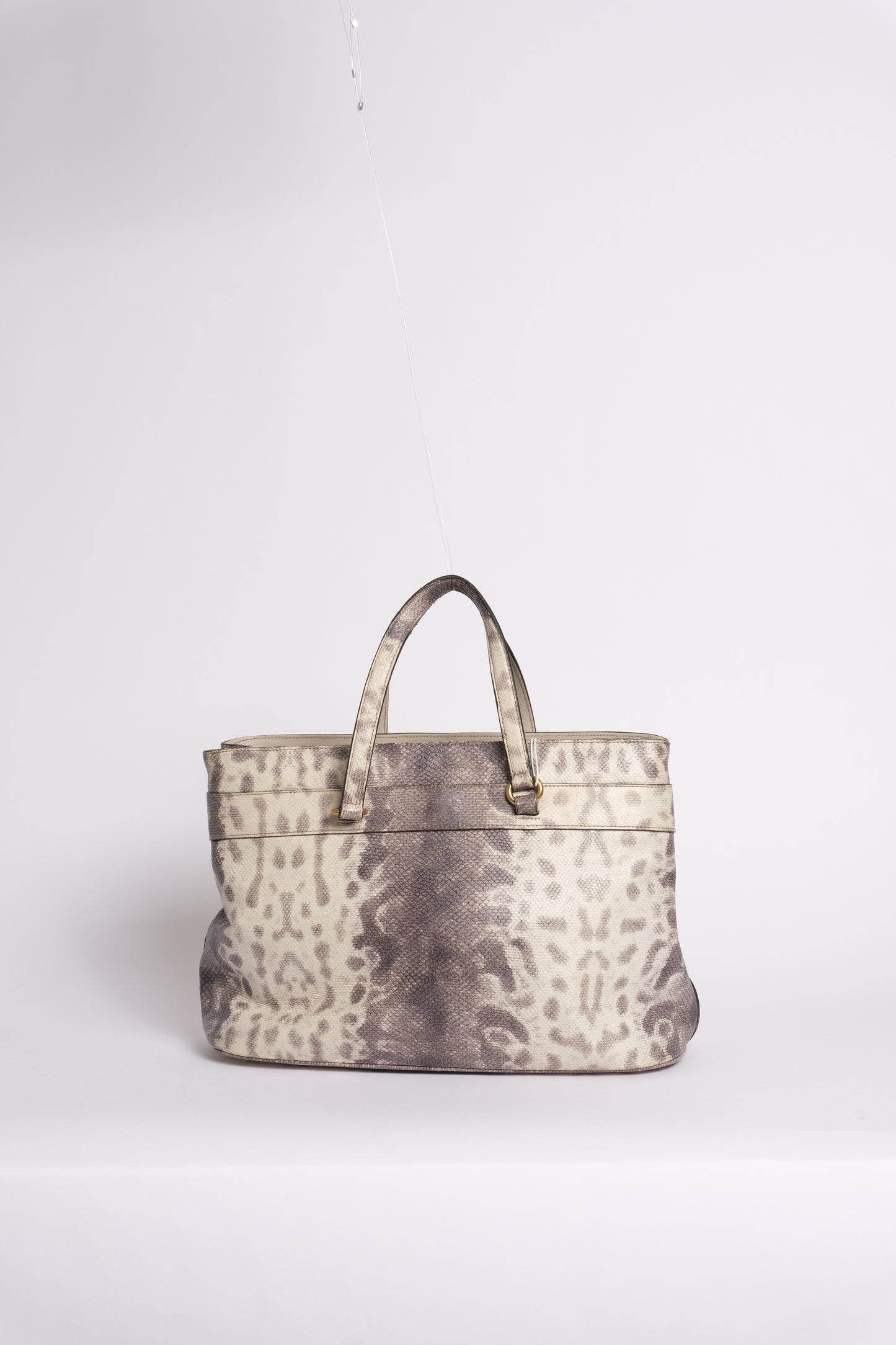 Gucci Gray Multicolored Python Horsebit Shoulder Bag