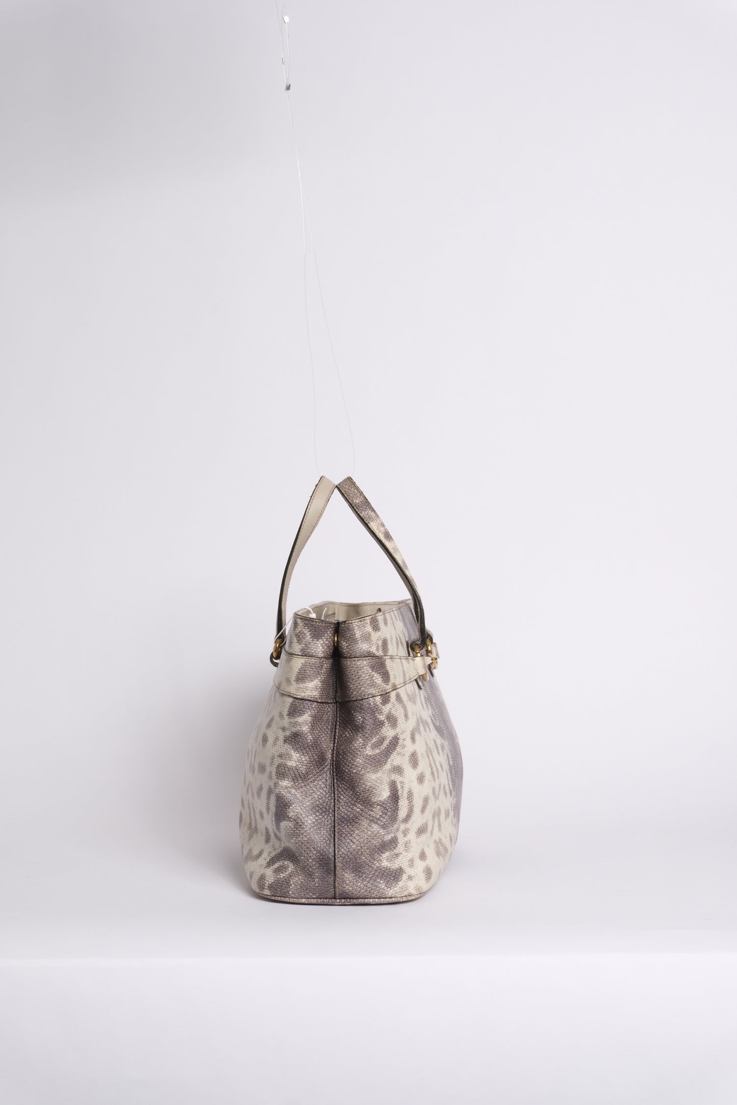 Gucci Gray Multicolored Python Horsebit Shoulder Bag