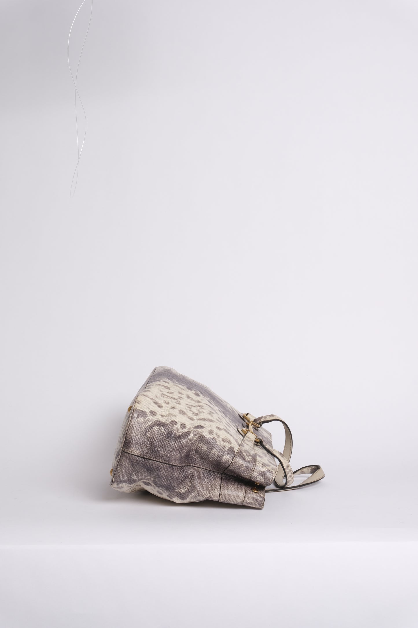 Gucci Gray Multicolored Python Horsebit Shoulder Bag