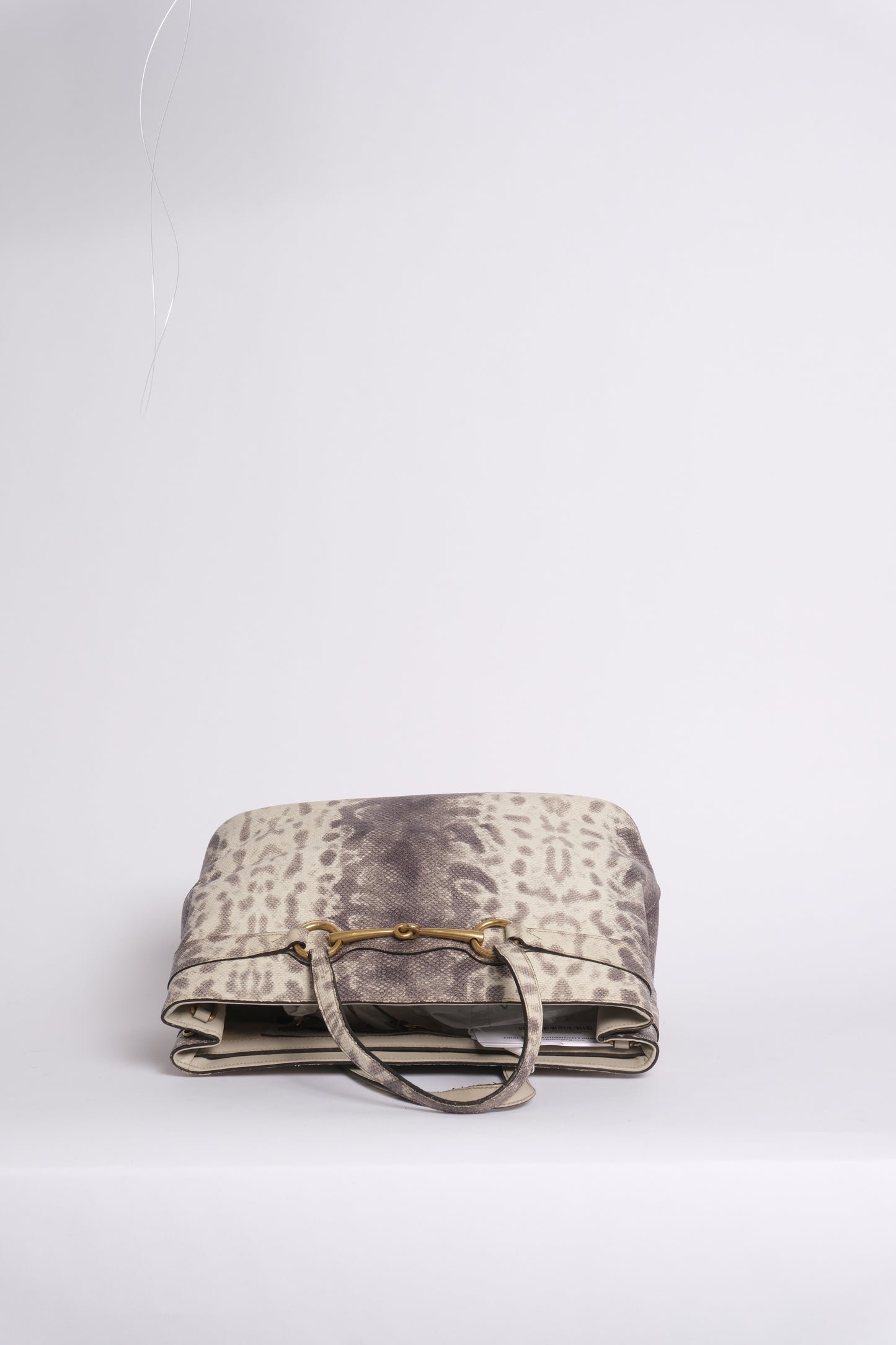 Gucci Gray Multicolored Python Horsebit Shoulder Bag