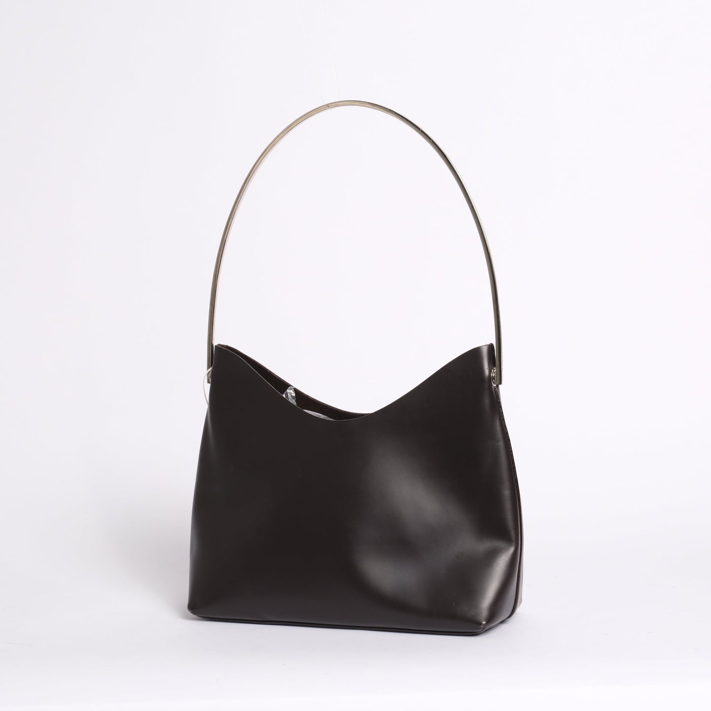 Gucci Brown Leather Metal Handle Shoulder Bag