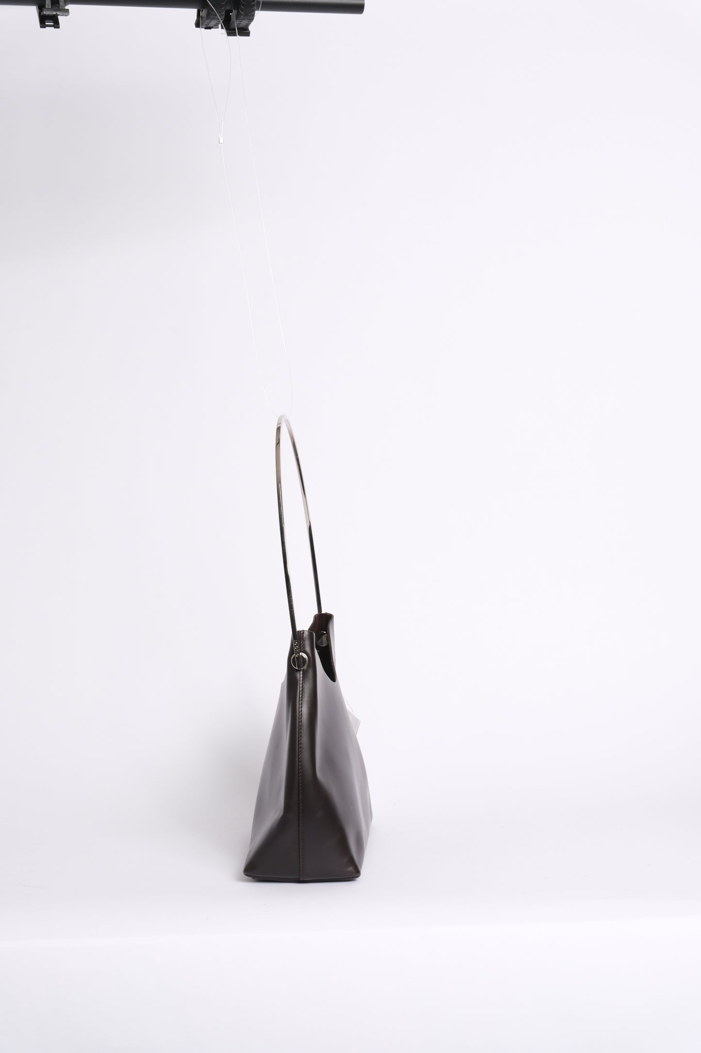 Gucci Brown Leather Metal Handle Shoulder Bag