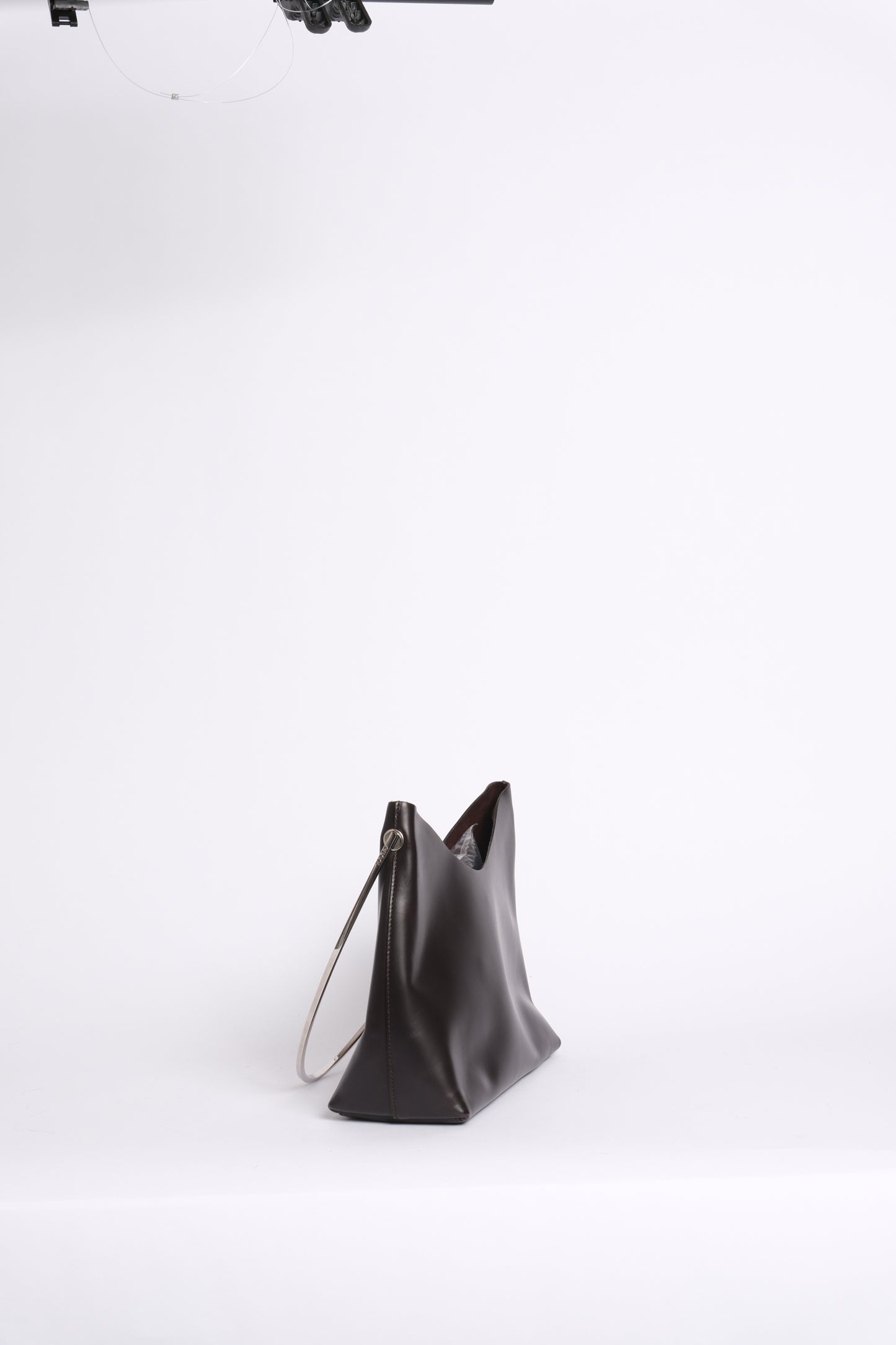 Gucci Brown Leather Metal Handle Shoulder Bag
