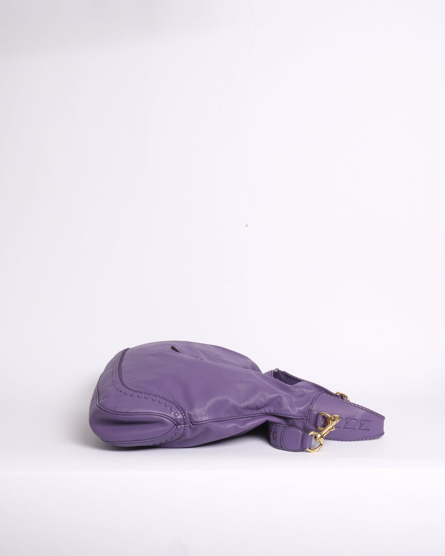 Gucci Purple Leather Jumbo Fringe Jumbo Jackie Shoulder Bag