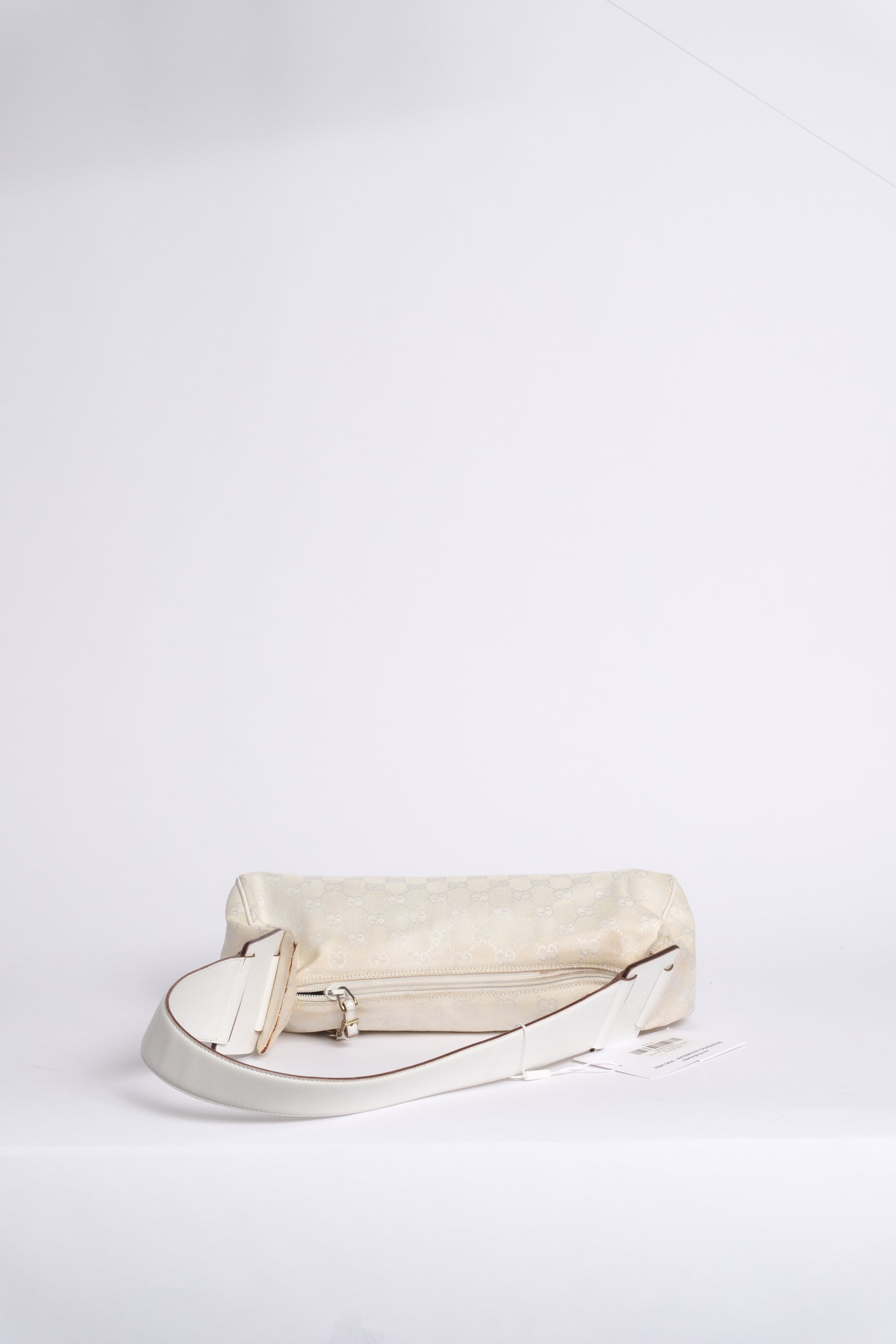Gucci White Canvas Monogram Shoulder Bag