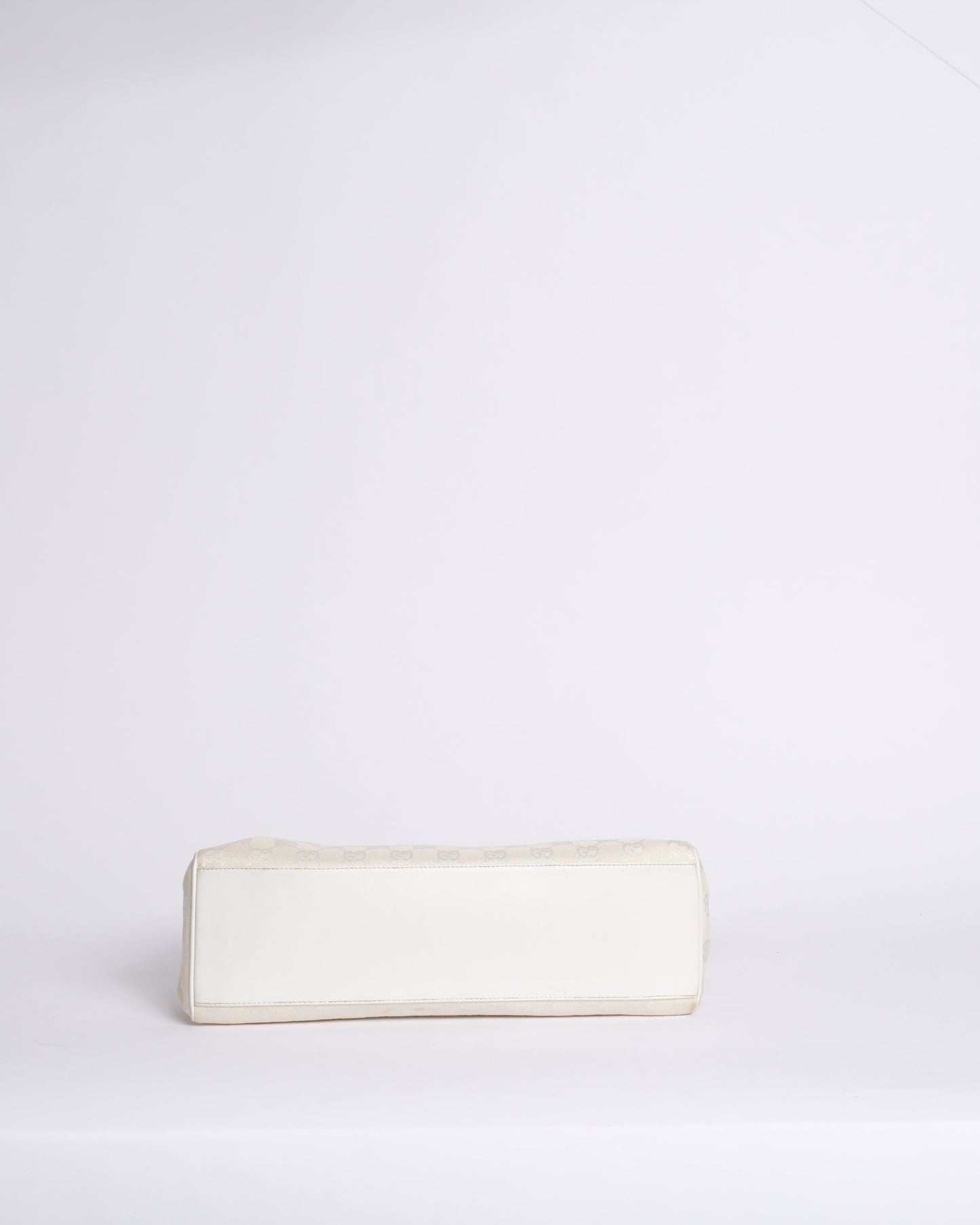 Gucci White Canvas Monogram Shoulder Bag