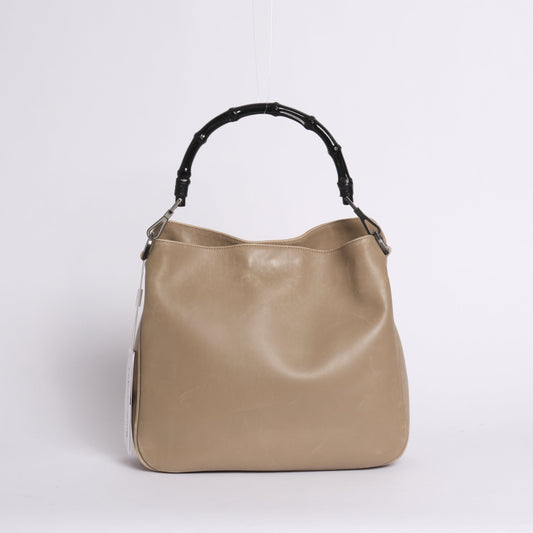Gucci Tom Ford Era Brown Leather Bamboo Handle Tote Bag