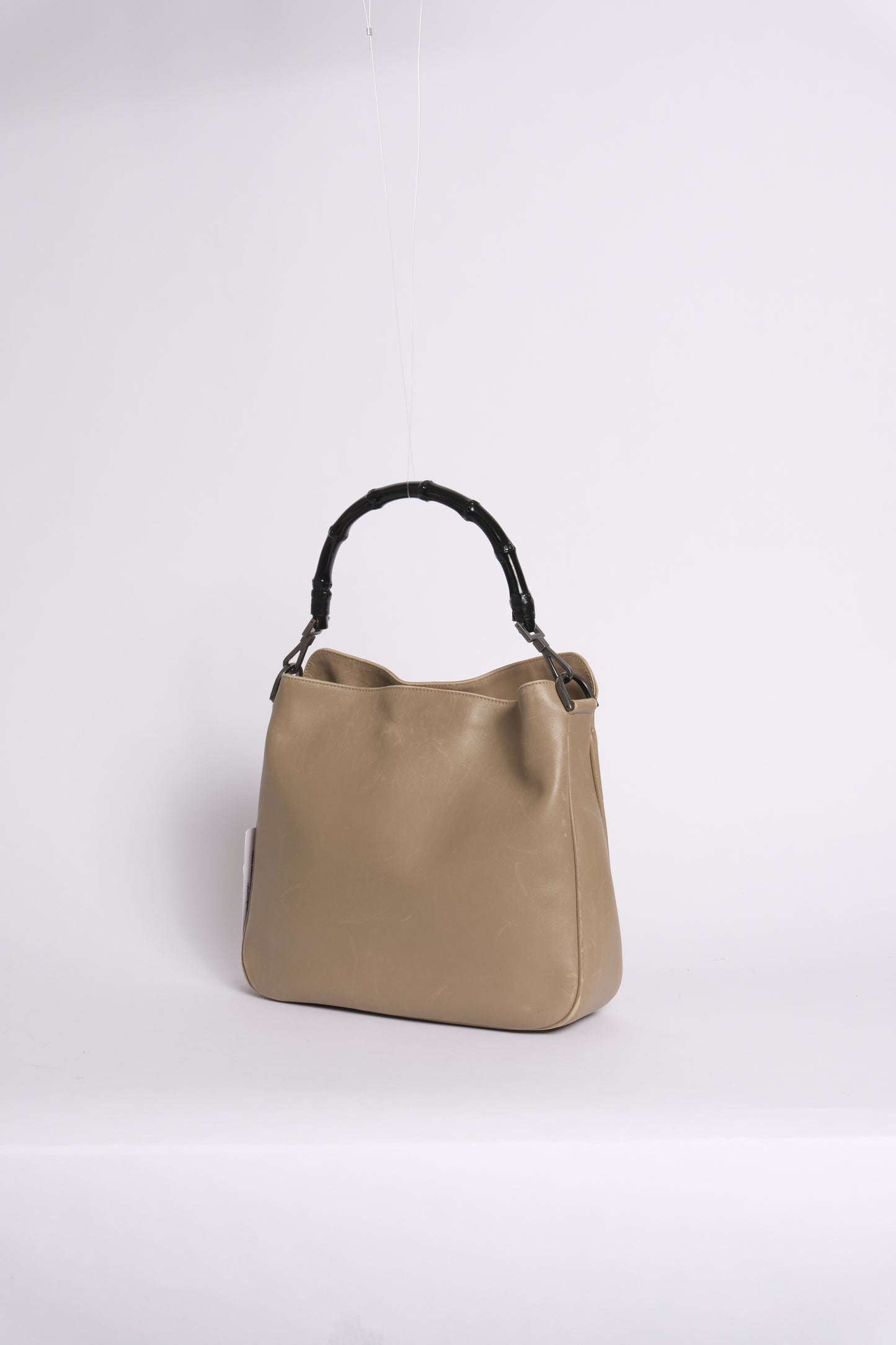 Gucci Tom Ford Era Brown Leather Bamboo Handle Tote Bag