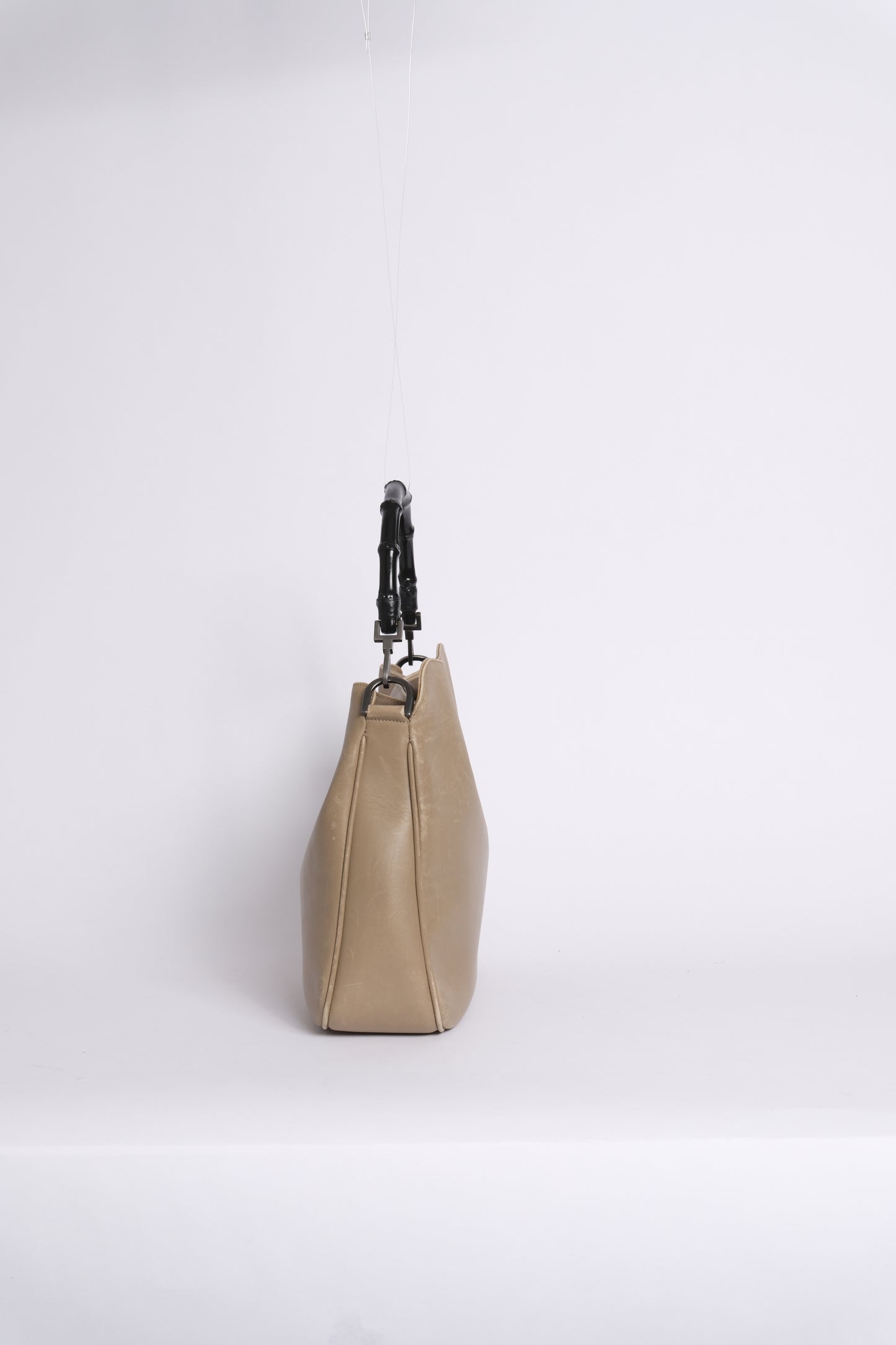 Gucci Tom Ford Era Brown Leather Bamboo Handle Tote Bag