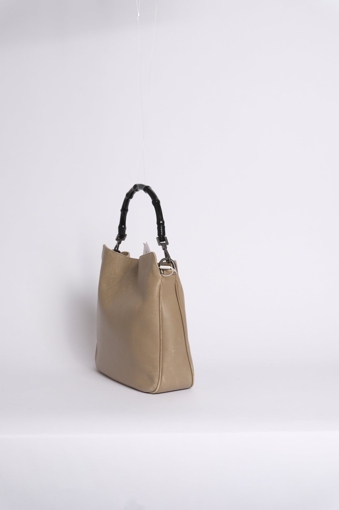 Gucci Tom Ford Era Brown Leather Bamboo Handle Tote Bag