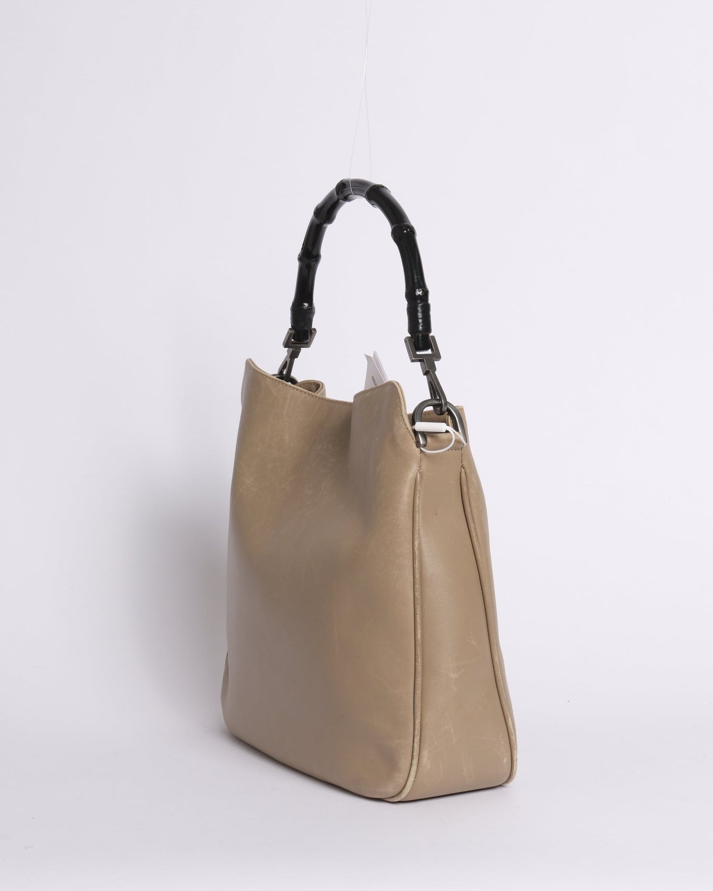 Gucci Tom Ford Era Brown Leather Bamboo Handle Tote Bag