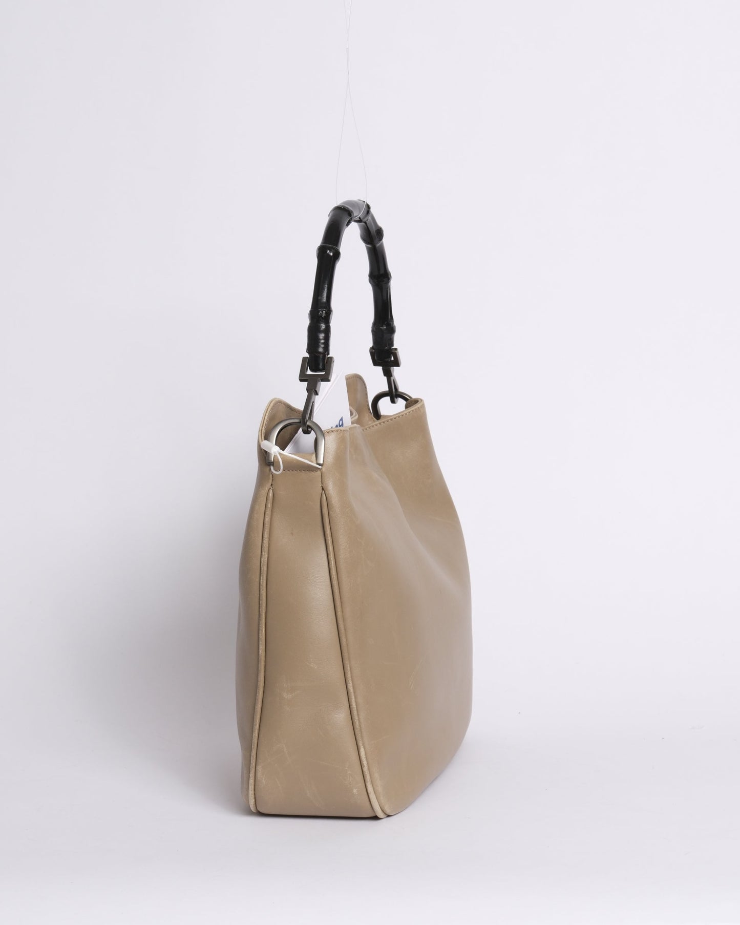 Gucci Tom Ford Era Brown Leather Bamboo Handle Tote Bag