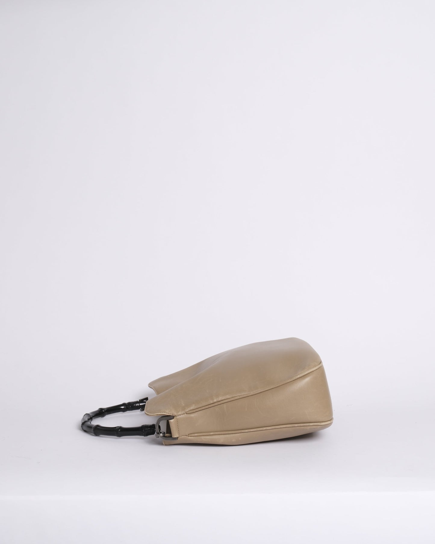 Gucci Tom Ford Era Brown Leather Bamboo Handle Tote Bag