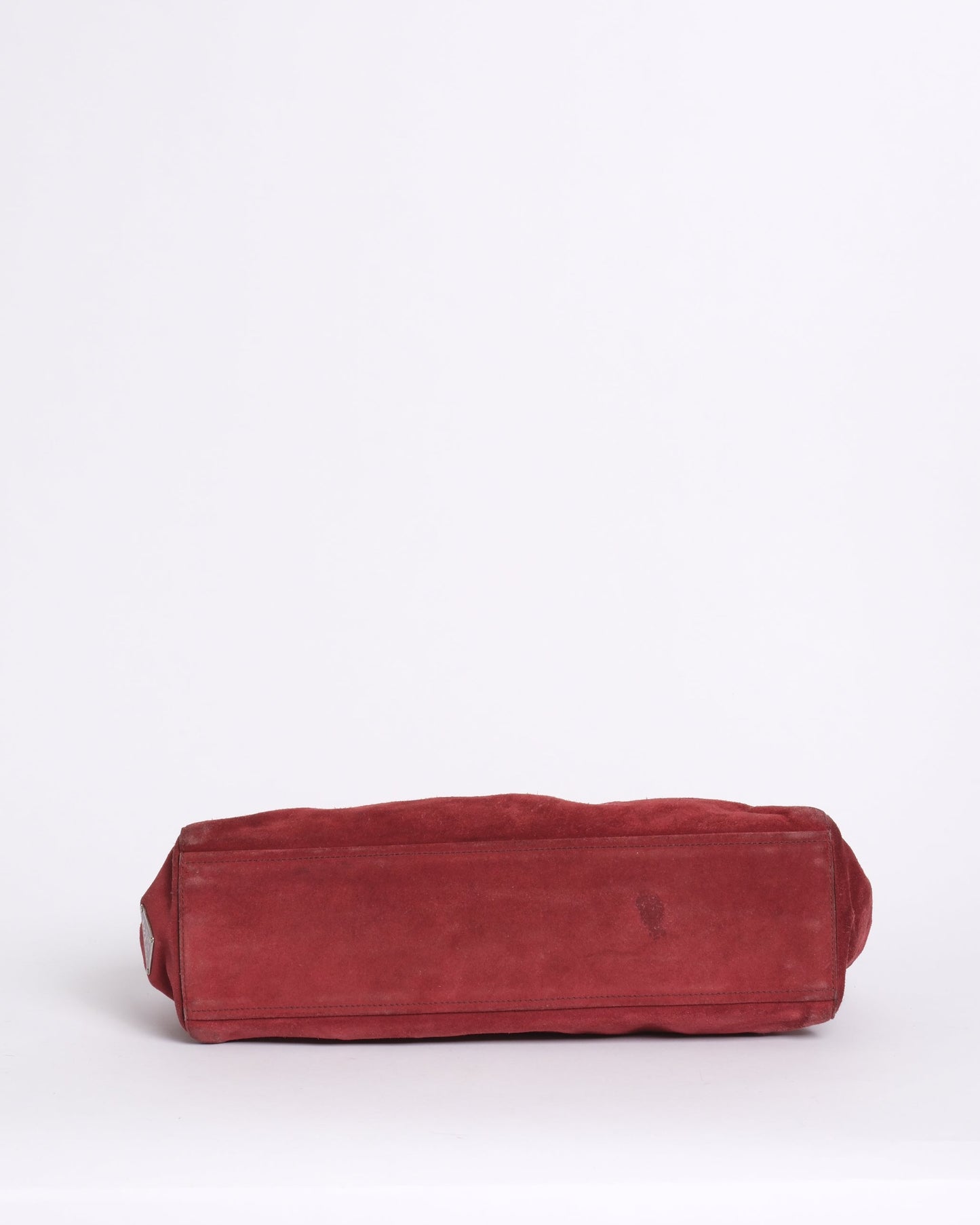 Prada Red Suede Camoscio Push Lock Shoulder Bag