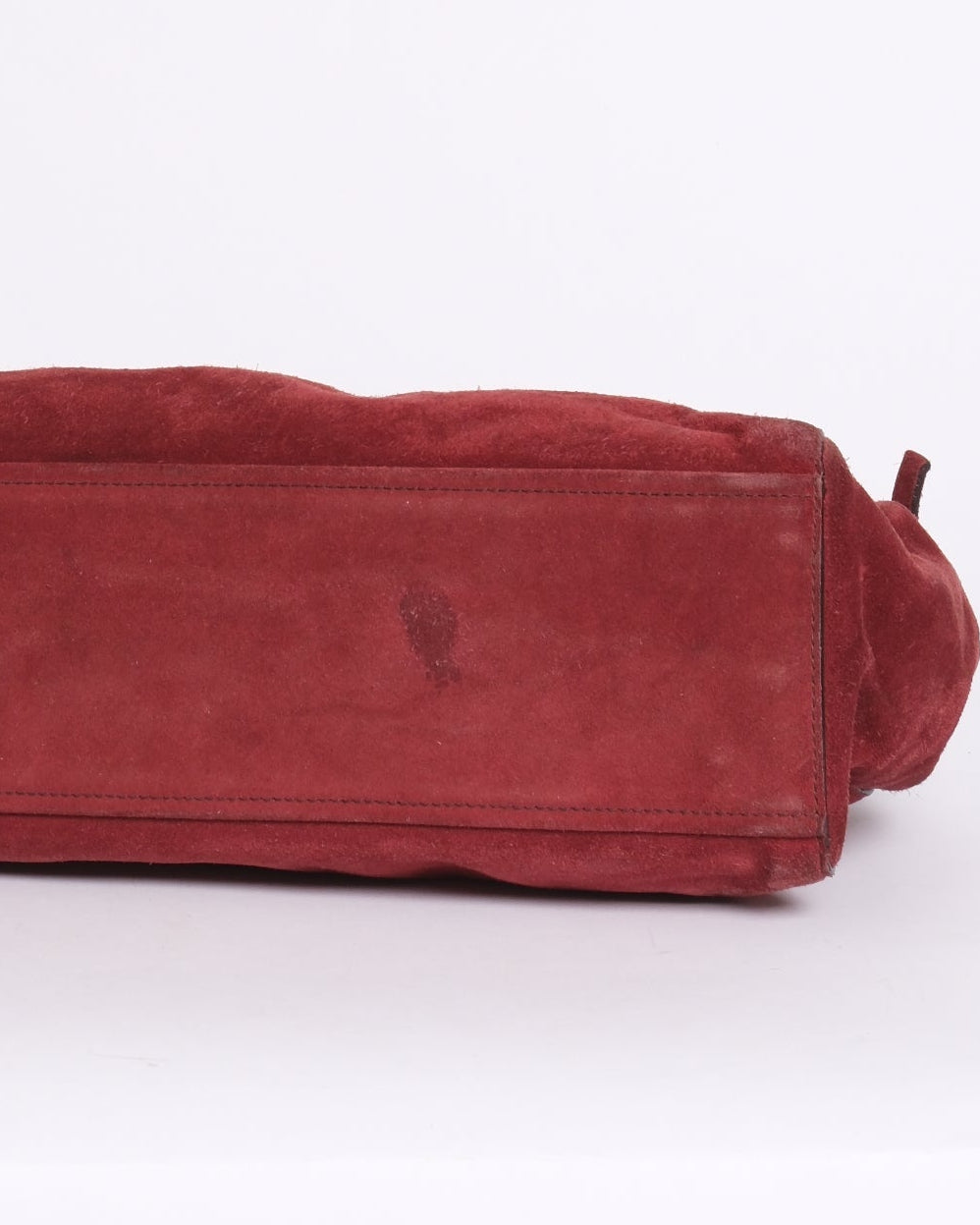 Prada Red Suede Camoscio Push Lock Shoulder Bag