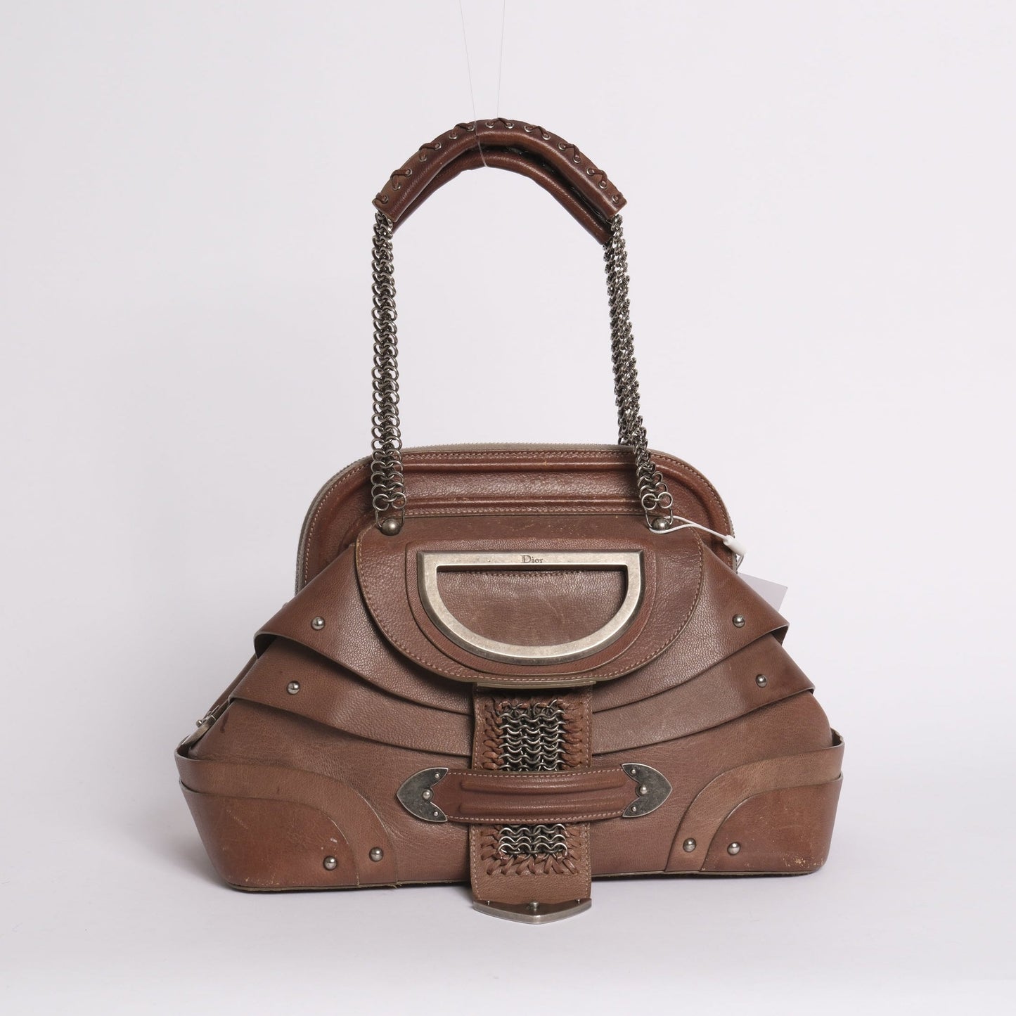 Christian Dior Brown Leather Jeanne Frame Shoulder Bag