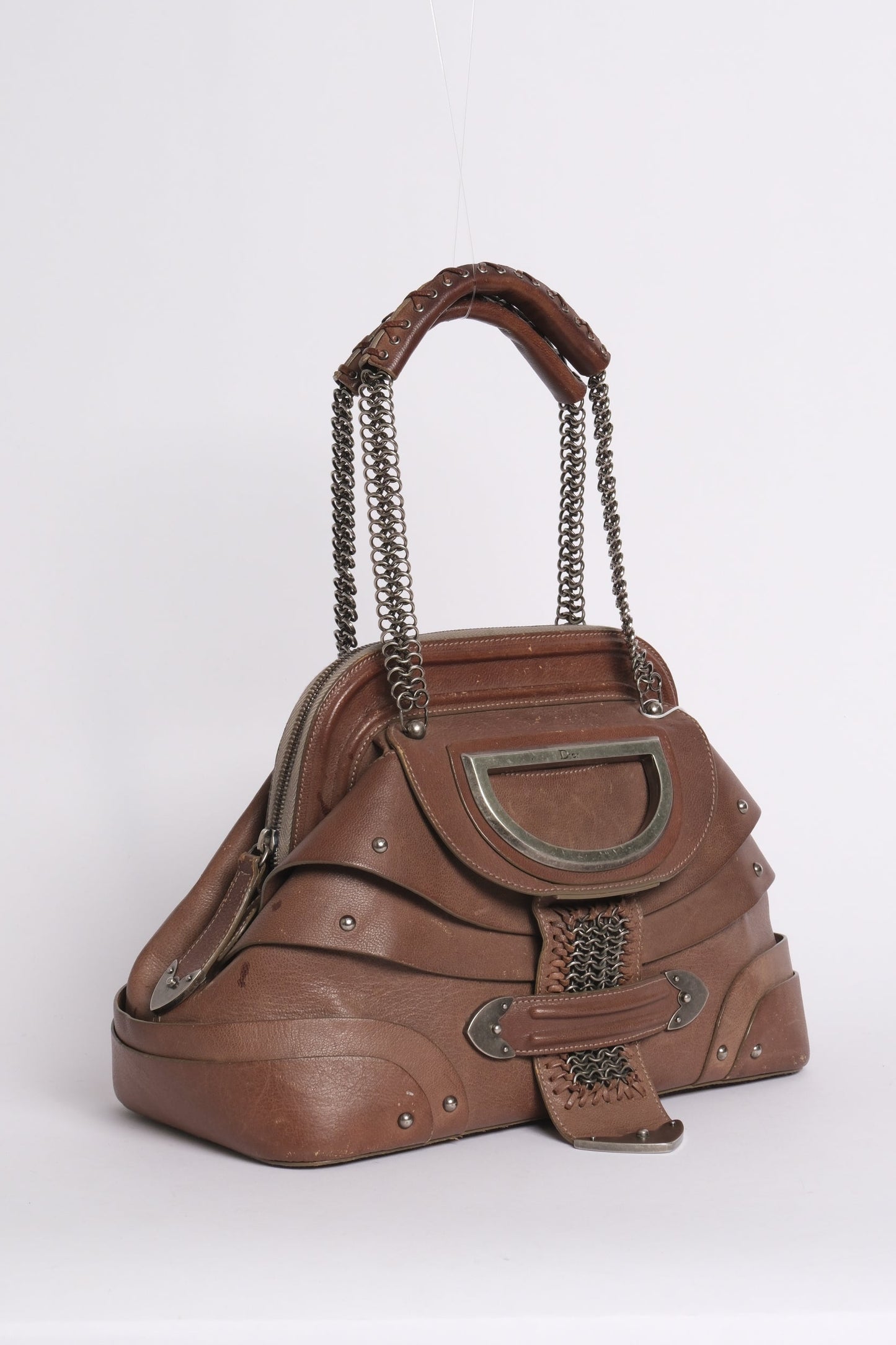 Christian Dior Brown Leather Jeanne Frame Shoulder Bag