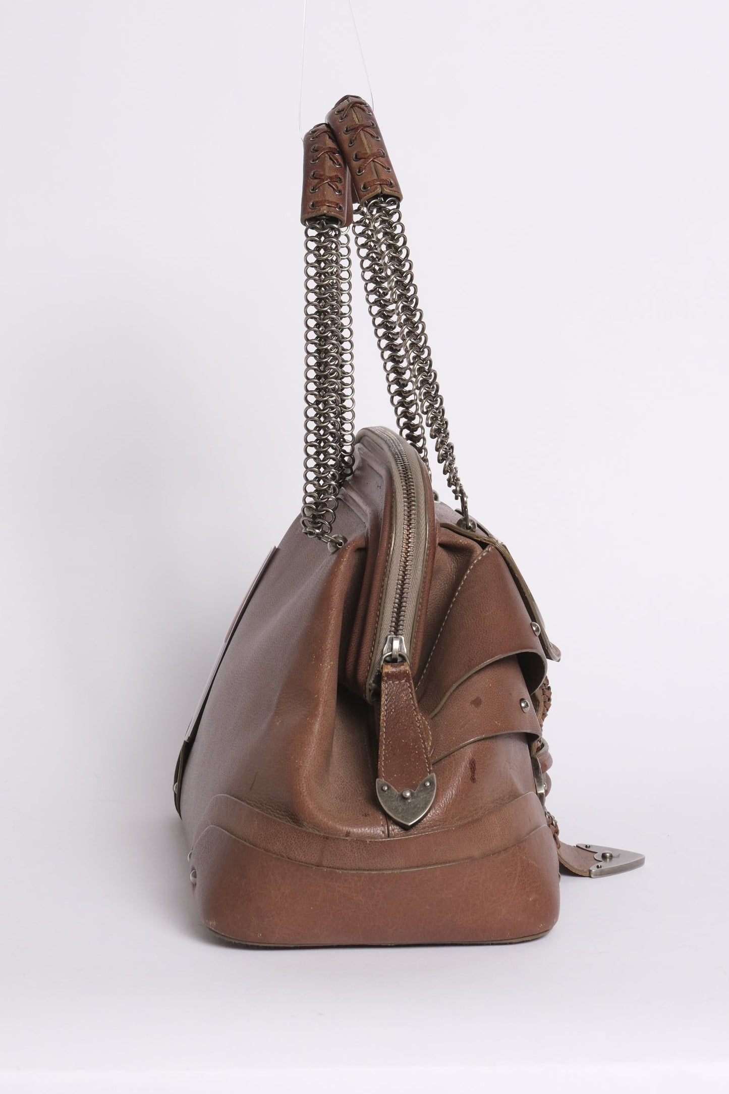 Christian Dior Brown Leather Jeanne Frame Shoulder Bag