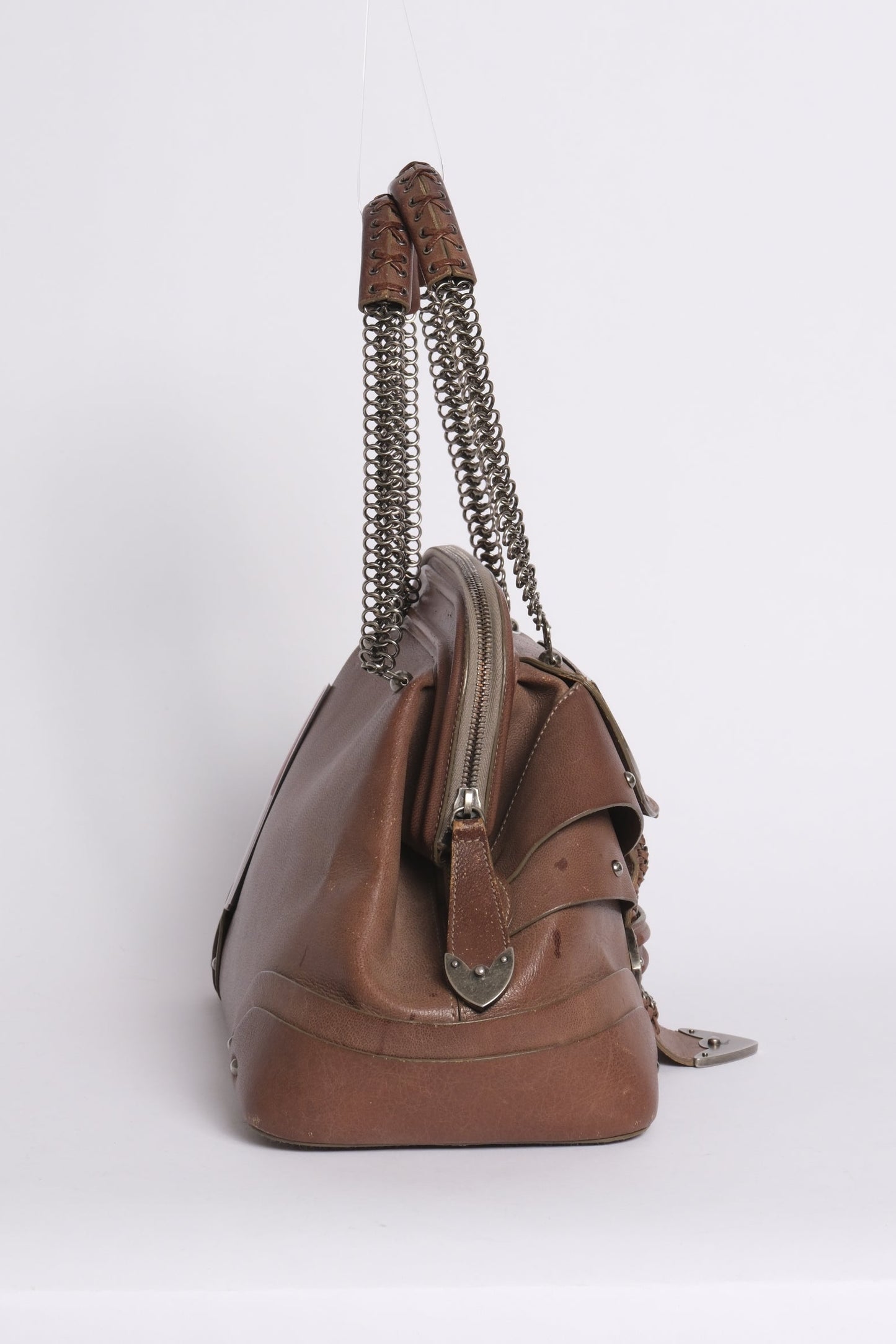 Christian Dior Brown Leather Jeanne Frame Shoulder Bag