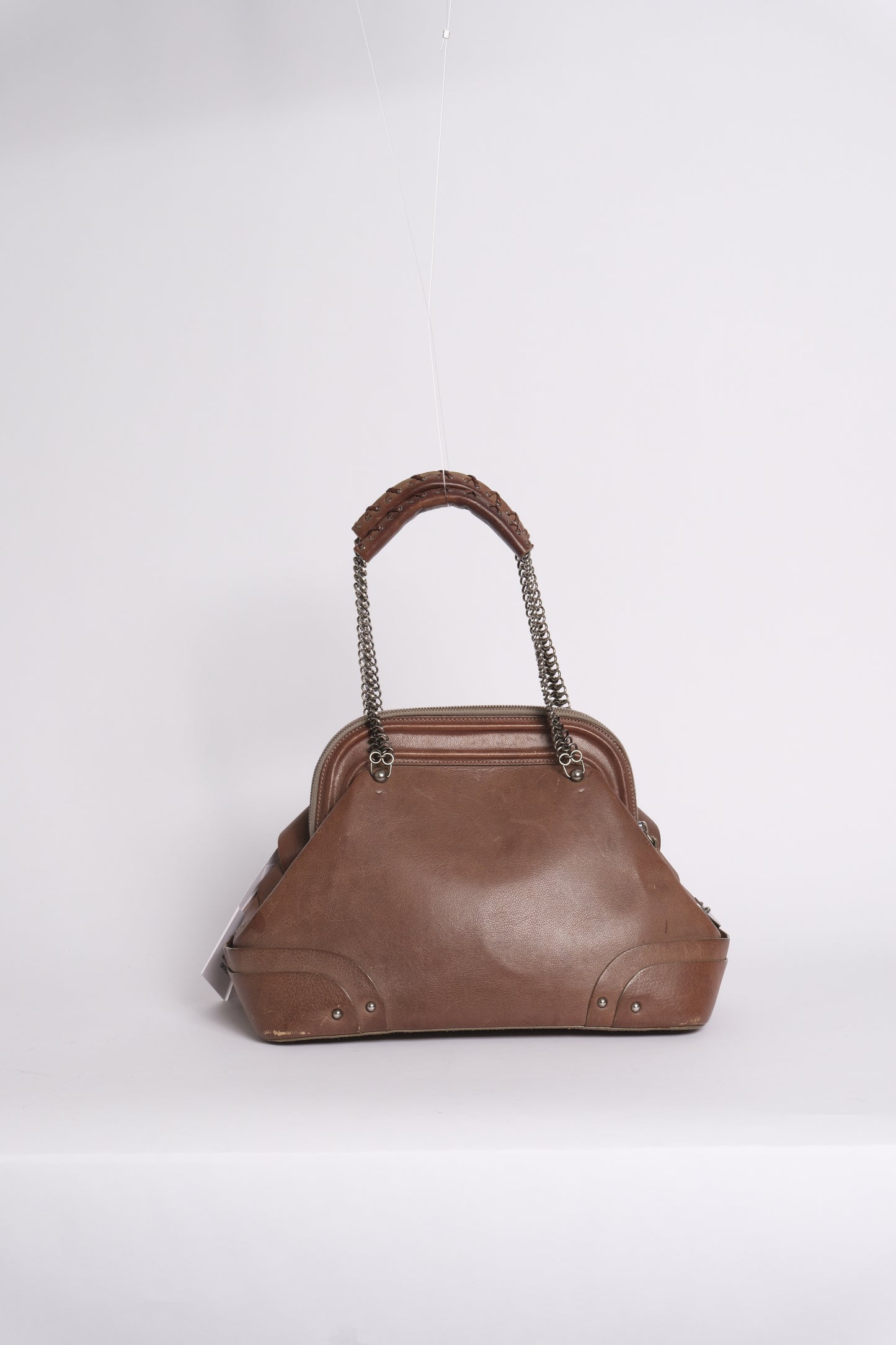 Christian Dior Brown Leather Jeanne Frame Shoulder Bag
