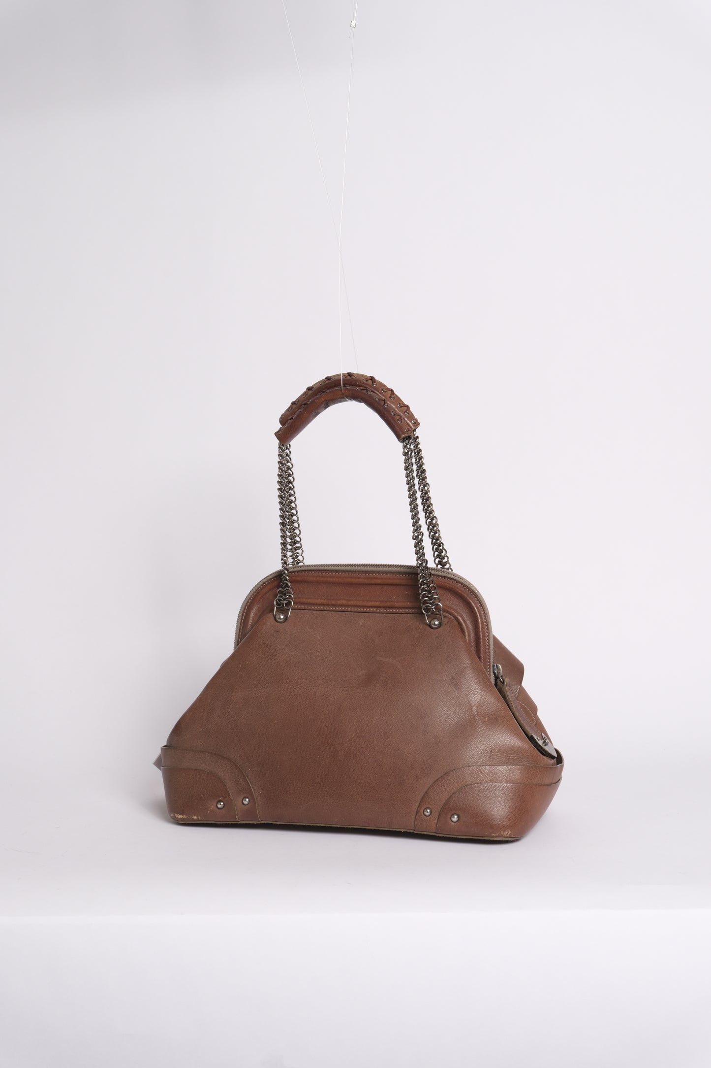 Christian Dior Brown Leather Jeanne Frame Shoulder Bag