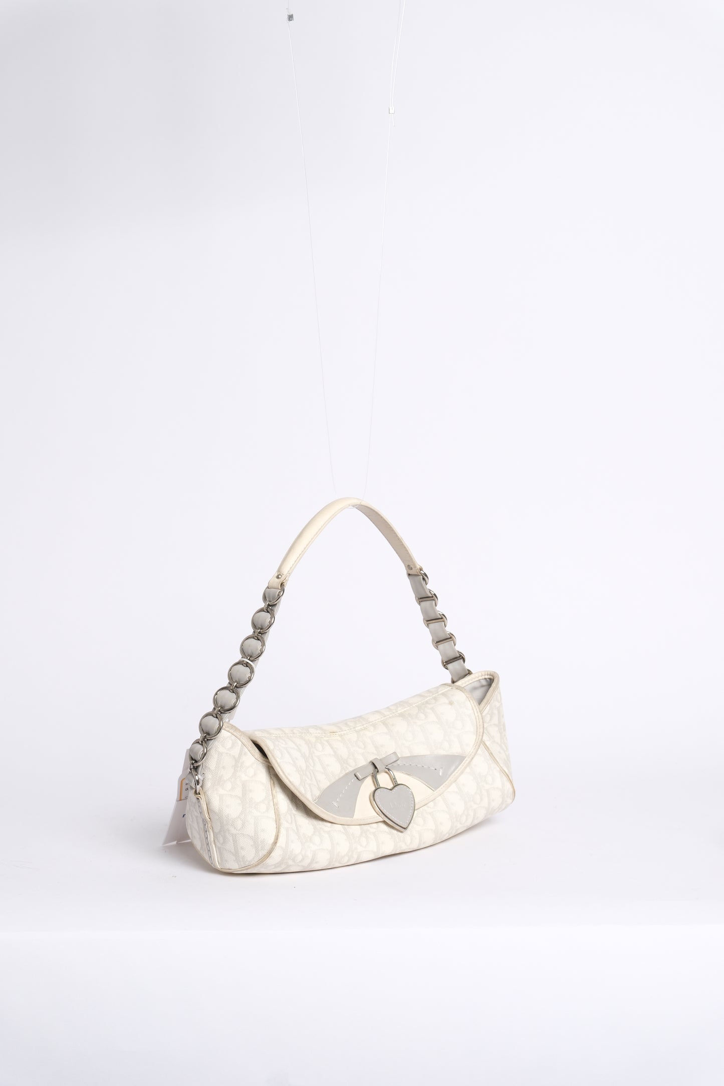 Christian Dior White Trotter Monogram Canvas Romantique Shoulder Bag