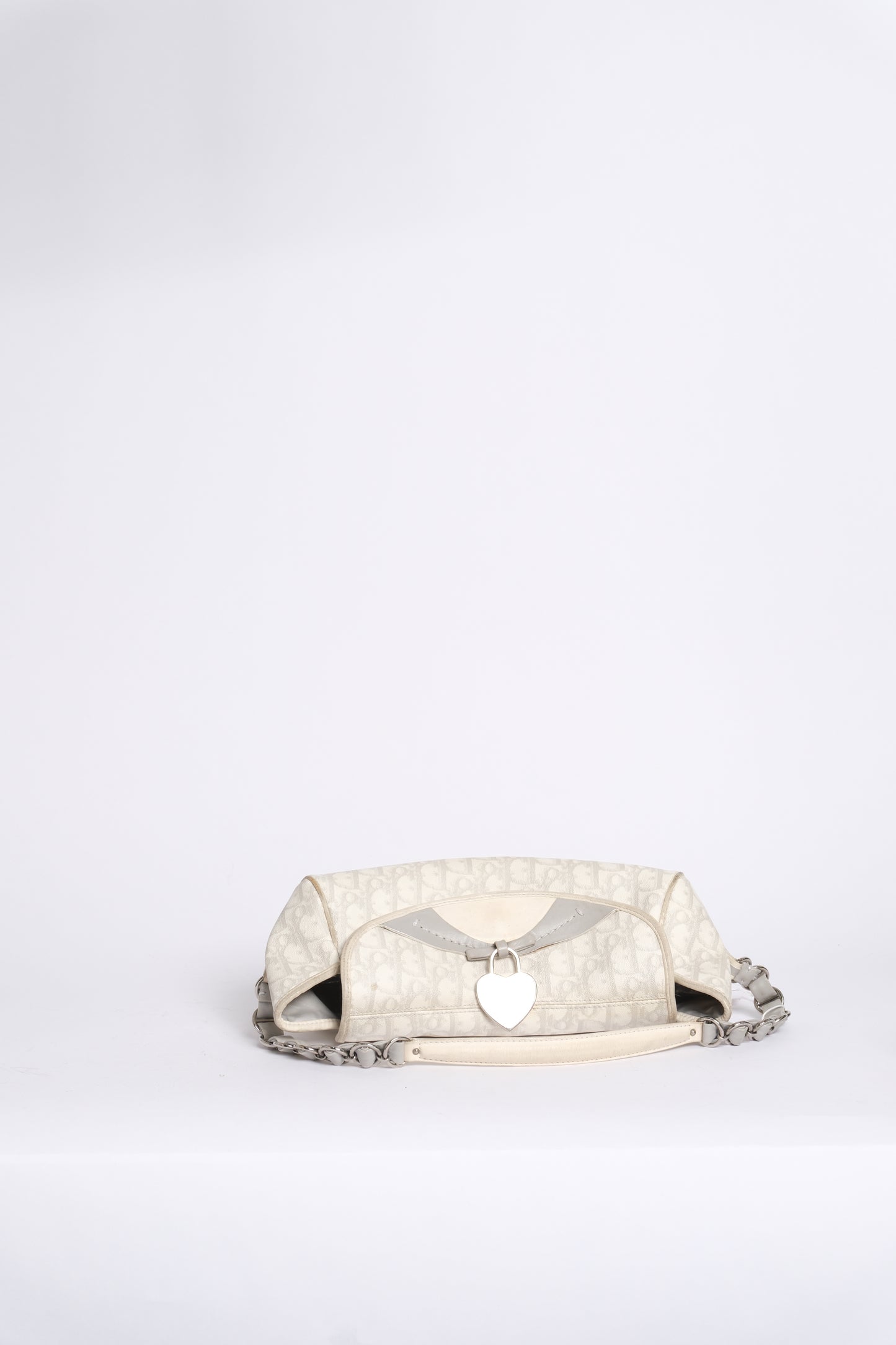 Christian Dior White Trotter Monogram Canvas Romantique Shoulder Bag