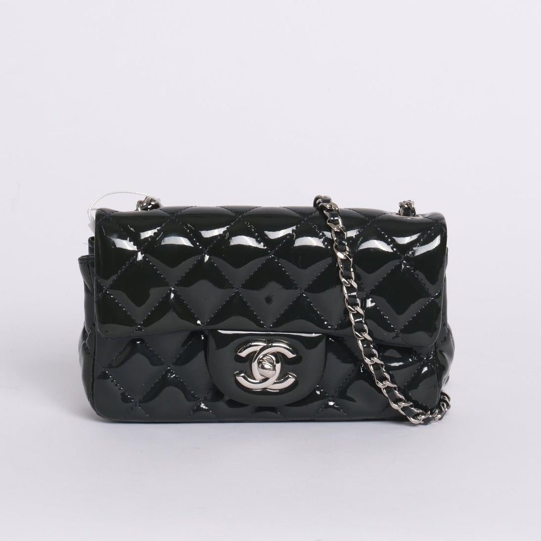 Chanel Emerald Green Leather Matelasse Mini Flap SHW