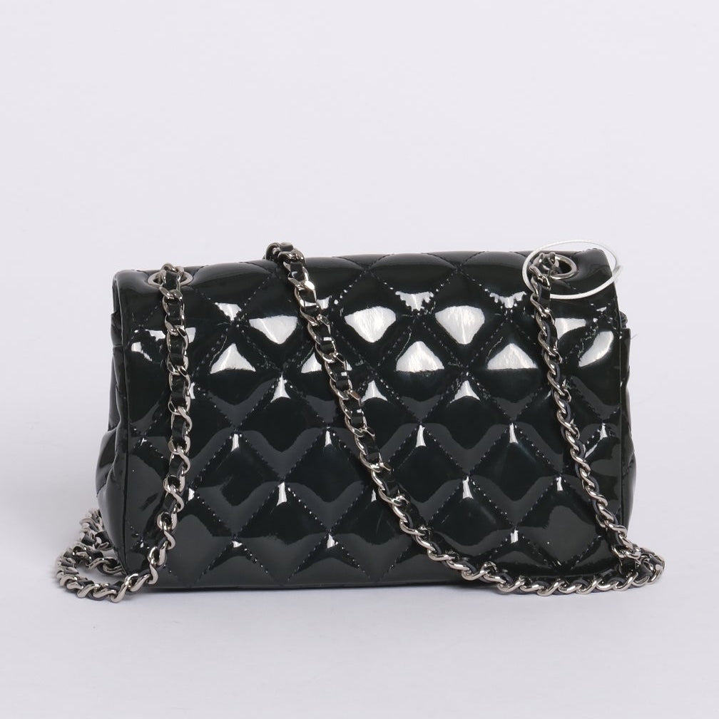 Chanel Emerald Green Leather Matelasse Mini Flap SHW