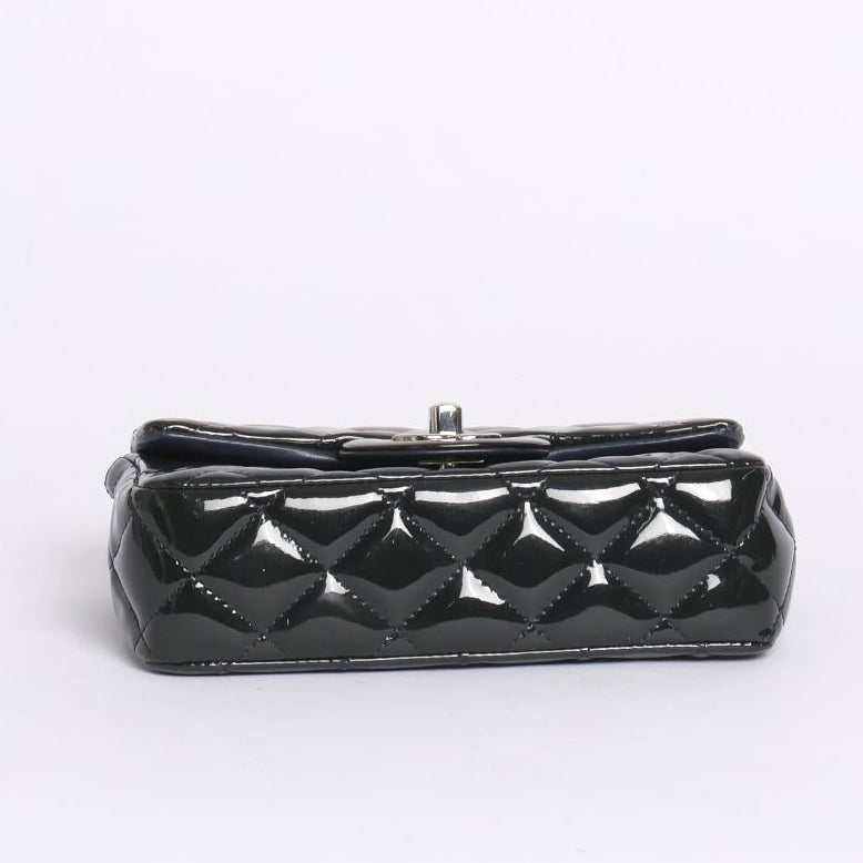 Chanel Emerald Green Leather Matelasse Mini Flap SHW