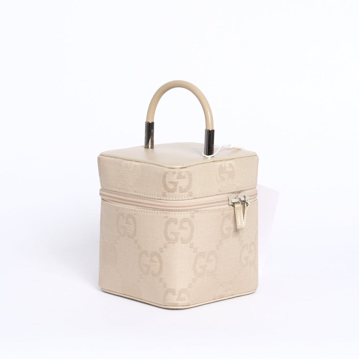 Gucci Beige Monogram Box Top Handle Bag