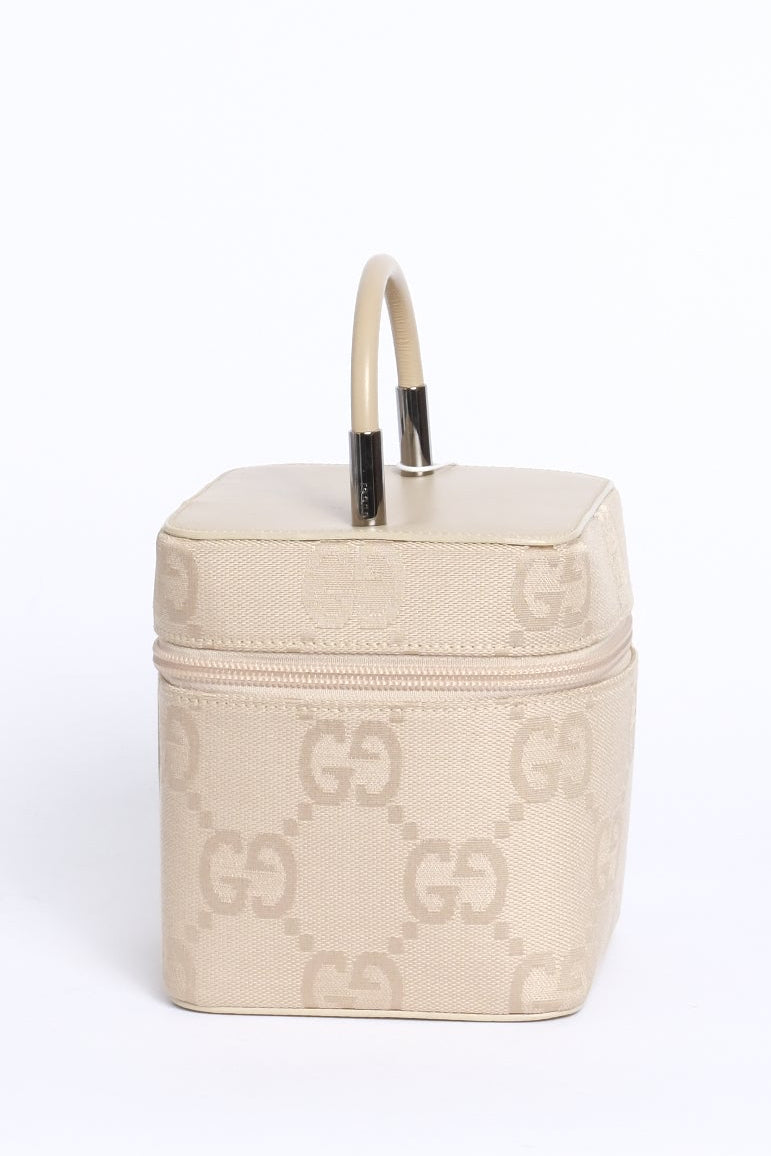 Gucci Beige Monogram Box Top Handle Bag