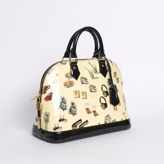 Louis Vuitton ‘Stickers’ Vernis Monogram Patent Leather Alma PM