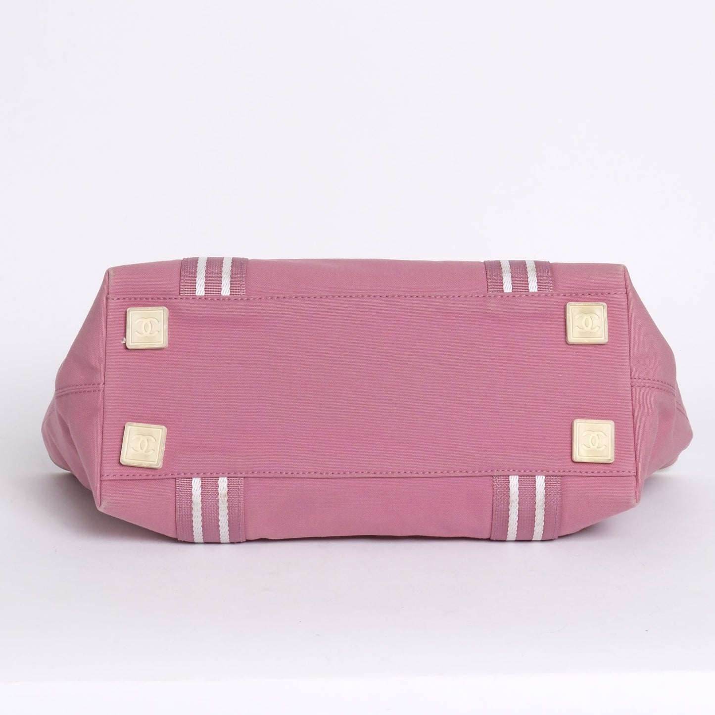 RARE Chanel Pink Canvas Sport Ligne Embroidered Tennis Tote